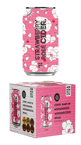MORNINGCIDER STRAWBERRY ROSE CIDER 4.2% 4 PACK 330ML
