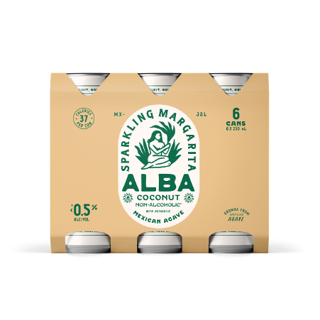 Alba Non-Alc Sparkling Coconut Margarita 6 Pack Cans 250ml