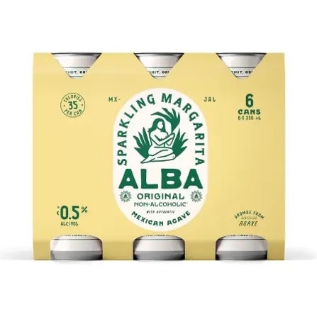 Alba Non-Alc Sparkling Original Magarita 6 Pack Cans 250ml
