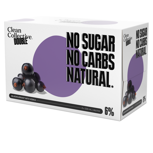 Clean Collective Double Blackcurrant with Vodka 8 Pack Cans 330ml