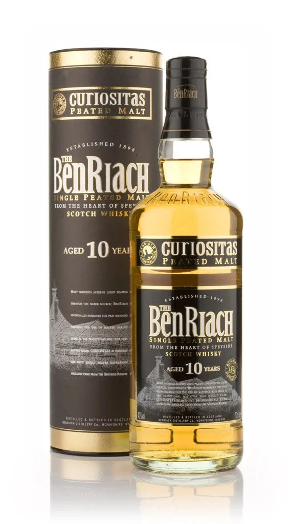 The BenRiach Curiositas Peated 10 Year Old Single Malt Scotch Whisky 750ml Bottle