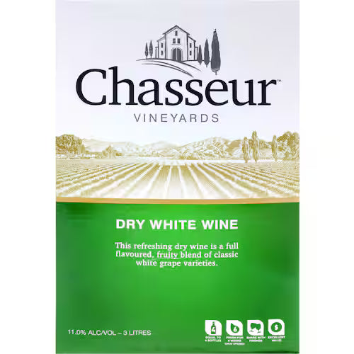 Chasseur Dry White Wine 3ltr