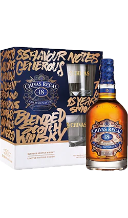 Chivas Regal Scotch Whisky 18YO 700ml Giftpack with 2 Glasses