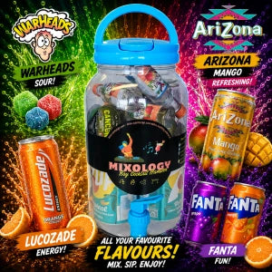 Cocktail Bucket with Jello Shots, Popping Candy, Mixing Drinks & Mini Vodka's (Makes 4 Alcoholic Cocktails)