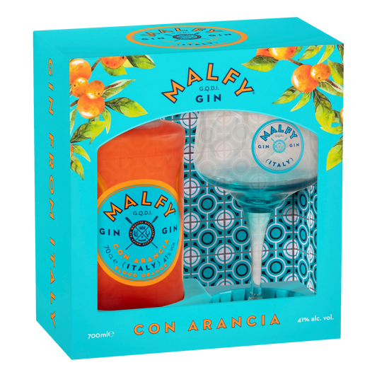 Malfy Con Arancia Gin 700ml + Glass Gift Pack Blood Orange
