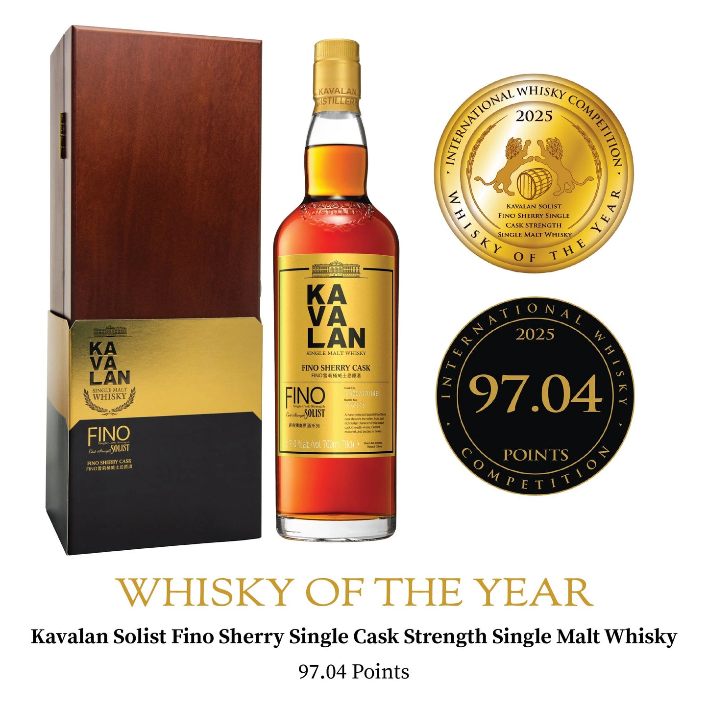 Kavalan Solist Fino Sherry Single Cask Strength Single Malt Whisky