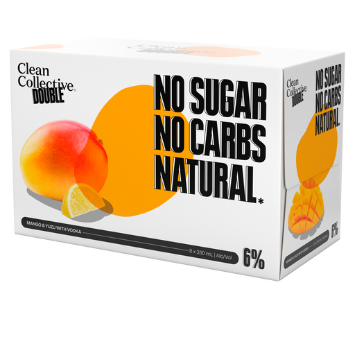 Clean Collective Double Mango & Yuzu with Vodka 6% 8 Pack Cans 330ml