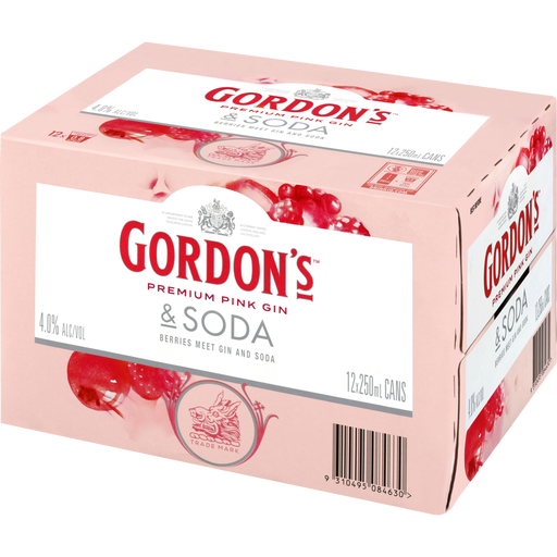 Gordons Pink G&T 12x250ml Cans