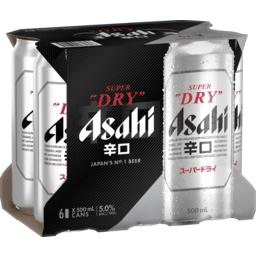 Asahi Dry 6x500ml Cans