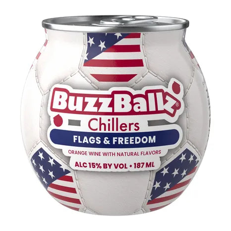 BuzzBallz Flags and Freedom Wine Cocktail SoccerBallz, 187ml, 30 Proof (15% ABV)