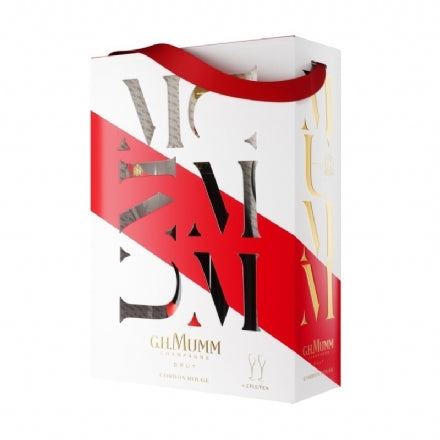 Mumm Grand Cordon Brut with 2 Flutes GiftBox 750ml